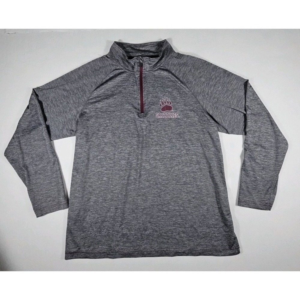 Colosseum‎ Athletics Montana Grizzlies 1/4 Zip Long Sleeve Pullover Gray Mens L